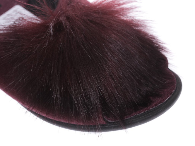 Pantofle tekstylne damskie Skarbek D850 bordowe rozm.36-41