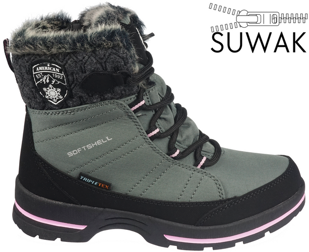 American Club CSN-03 children's winter shoes, gray, size 32.35