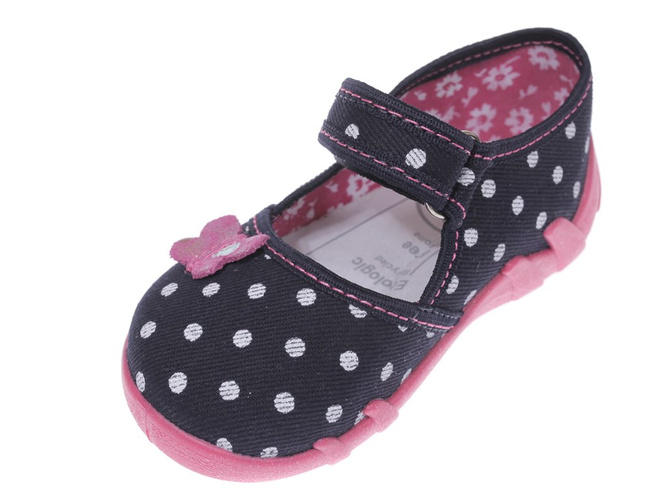 Tenisówki dziecięce na pary Ren But MOTYL KROPKI granatowe rozm.21-27