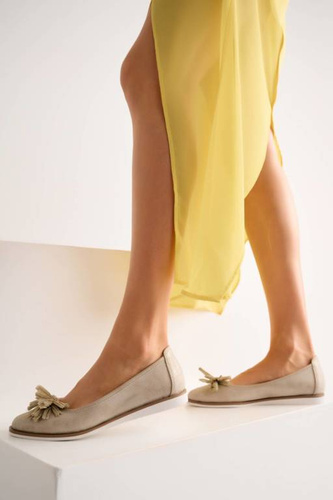 Baleriny damskie Sergio Leone DBL614BEPR beżowe rozm.36-40