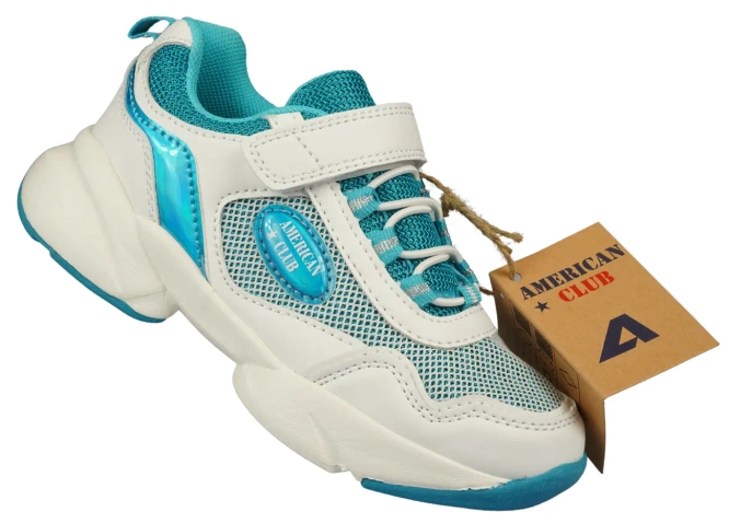 Buty sportowe dziecięce American Club BRL-16 niebieskie i różowe rozm.27-31