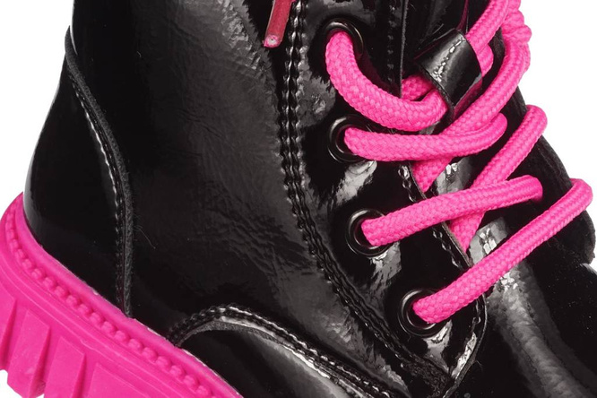 Buty zimowe dziecięce Apawwa CNQ422FU czarno-różowe rozm.32-37