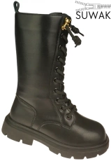 Apawwa CD1017BLRE children's winter shoes black size 32-37