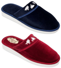 Pantofle damskie Meteor DV059 HALINA granatowe i bordowe rozm.36-40