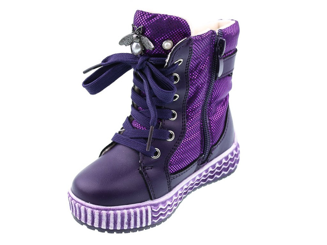 Children's purple snow boots Clibee AH703-6PU, size 22-27