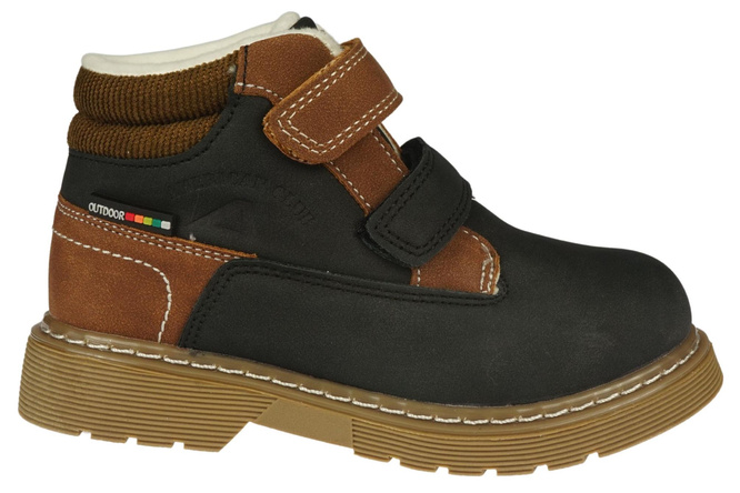 American Club BES-144 children's winter shoes, black and navy blue, sizes 25-29