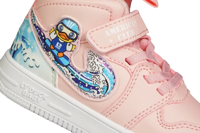 Transitional children's shoes American Club ABD-28 white and pink sizes 22-26