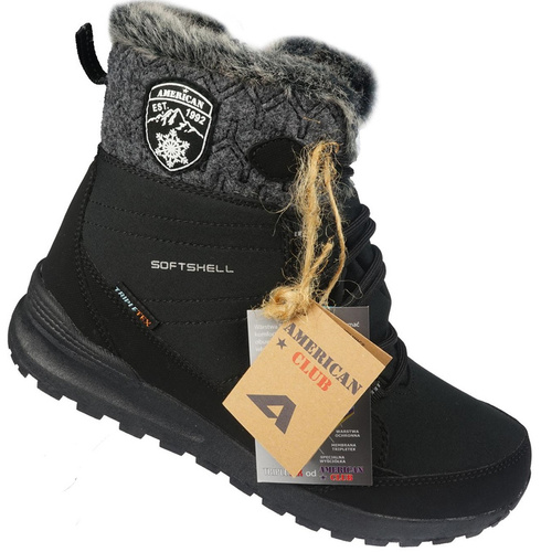 Women's winter shoes American Club DSN-25 black, size 36-41