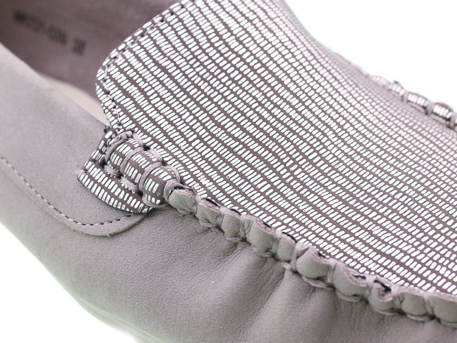 Women's loafers Sergio Leone DMK721-03NSI silver size 36-40