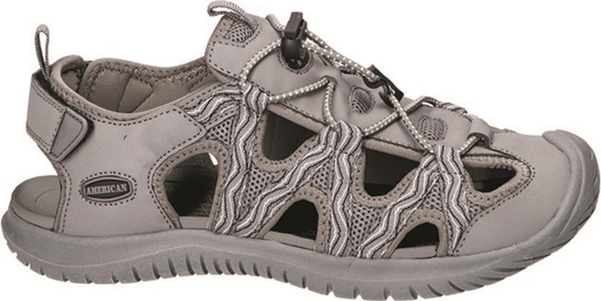 American Club DHL-129 youth sandals, beige and gray, sizes 37-41