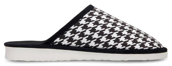 Pantofle damskie Meteor DV088 PEPITKO czarno-białe rozm.36-40