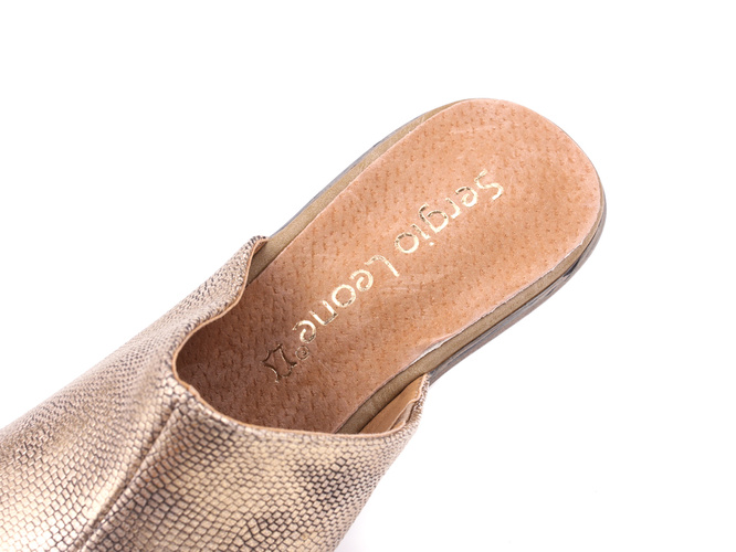 Women's slippers Sergio Leone D39244ZL golden size 36-40