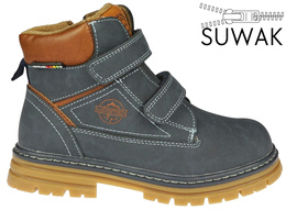 American Club CXD-99 children's winter shoes, navy blue and camel, sizes 33-37
