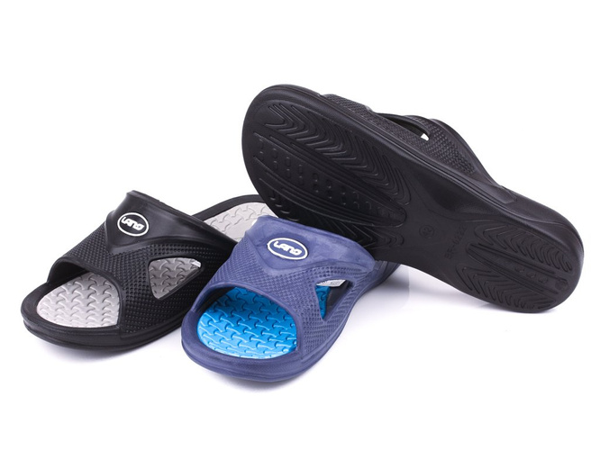 Klapki basenowe męskie Lano MKL-0401 szare, niebieskie i zielone rozm.41-46 