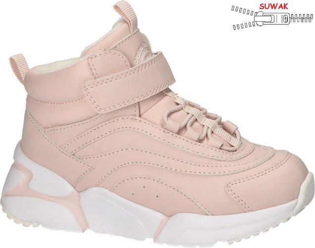 Children's winter shoes American Club CES-48, gray and pink, size 32-36