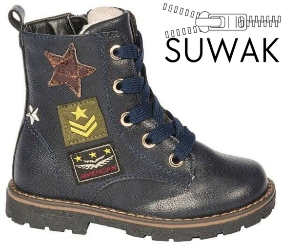 Children's winter shoes American Club BAB-17182E black and navy blue, size 27-31
