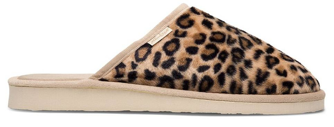 Pantofle damskie Meteor DV070 PANTERKA czarne i beżowe rozm.36-40