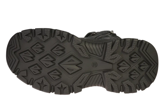 American Club Children’s Winter Boots CXD-159 – Black & Khaki, Sizes 35–39