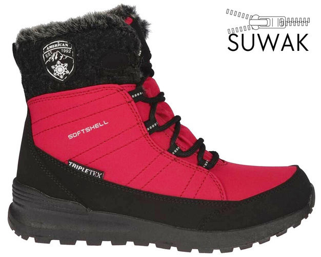 American Club DSN-44 women's snow boots, red, sizes 37-41