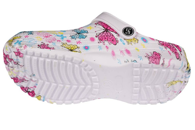 Women's pool slippers DH007-4 yellow, blue and red size 37-41