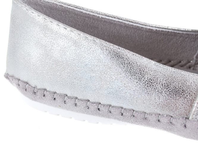 Women's ballerinas Goodin DGD-FL209SI silver size 36-41