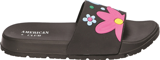 American Club CNH-180 children's pool flip-flops black and lilac size 31-35
