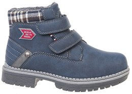 Buty zimowe dziecięce American Club BRH-45 granatowe i brązowe rozm.27-31