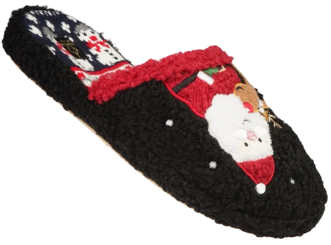 American Club DSL-13 women's textile slippers, black and navy blue, sizes 37-41