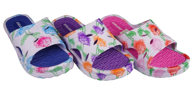 Women's swimming pool flip-flops Sunlanse DH640-1 blue, green, pink and purple, sizes 37-41