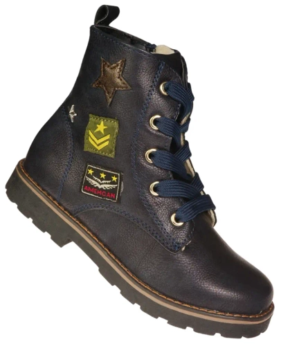 Children's winter shoes American Club BAB-17182E black and navy blue, size 27-31