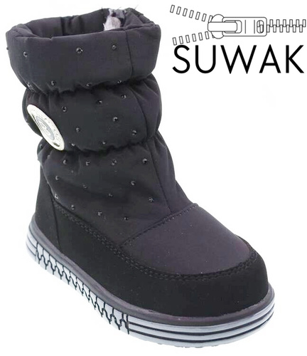 Children's snow boots Clibee AH-910BL black size 22-27