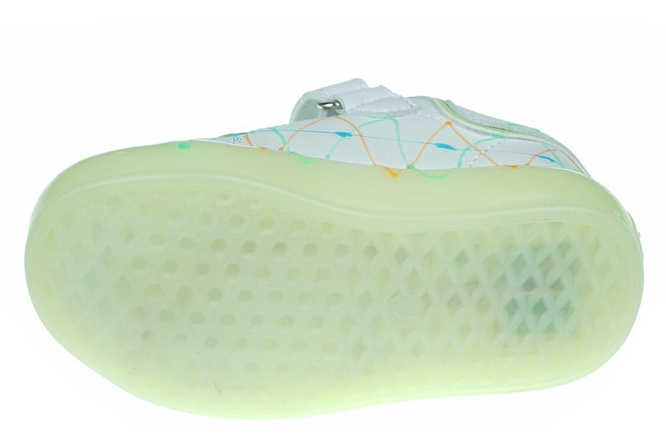 Buty sportowe dziecięce na świecącej podeszwie Apawwa ANC57GR biało zielone rozm.21-25