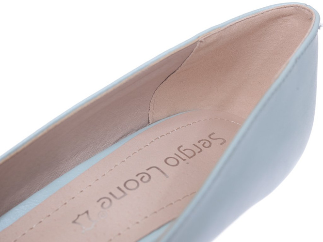 Pumps for women Sergio Leone D1457JNI light blue, size 36-41