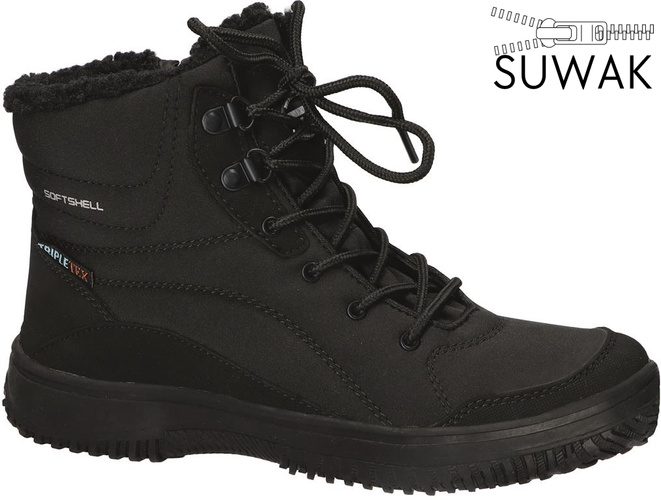 Buty zimowe damskie American Club DSN-30 czarne rozm.37-41