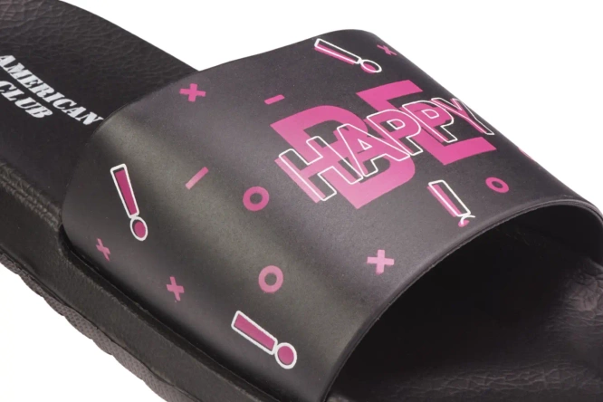 American Club DNH-126 youth swimming pool flip-flops, pink and black, sizes 37-41