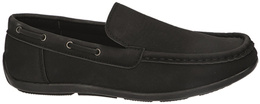 American Club CKOM-56 boys' moccasins, black and navy blue, sizes 34-38