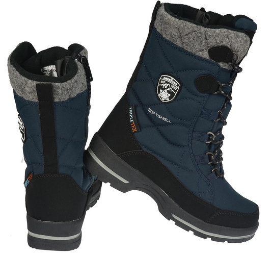 American Club CSN-14 children's winter shoes, size 32-36, navy blue and black