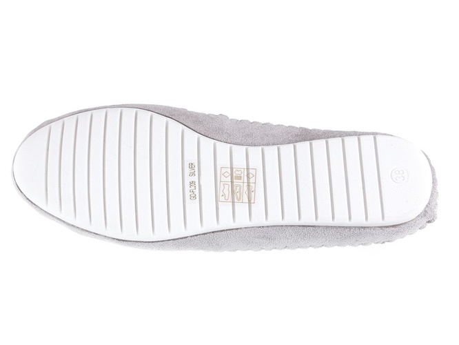 Women's ballerinas Goodin DGD-FL209SI silver size 36-41