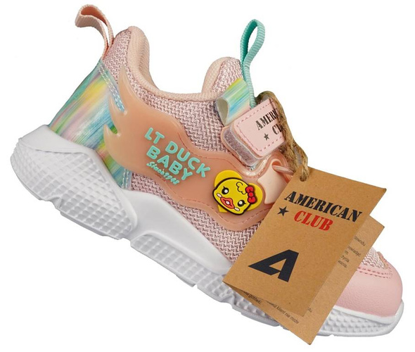 Buty sportowe dziecięce American Club BBD-22 różowe i szare rozm.25-30