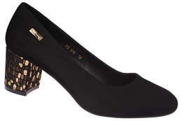 Czółenka damskie Sergio Leone DPB178CZMI KARBOWANY czarne rozm.36-40