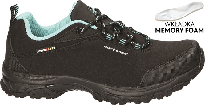 Buty sportowe damskie American Club DWT-245 czarno-różowe i czarno-turkusowe rozm.36-41