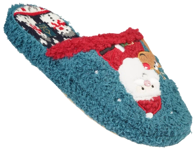 American Club DSL-13 women's textile slippers, black and navy blue, sizes 37-41