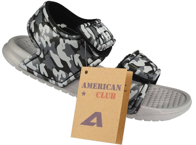 Sandały piankowe dziecięce American Club BNH-70 zielone i szare rozm.24-28