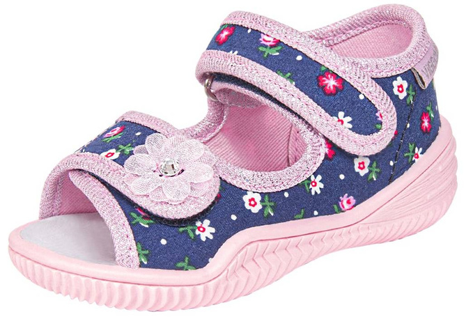 Children's sneakers Viggami LUCYNKA FLOWERS navy blue size 20-25