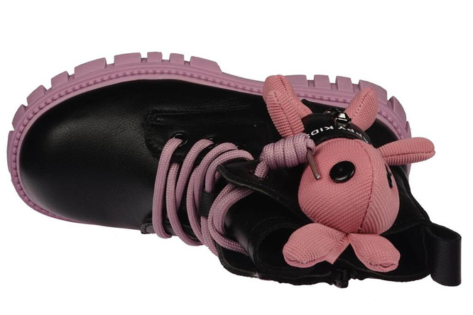 Buty zimowe dziecięce Apawwa BND740BLPU czarno-fioletowy rozm.26-31