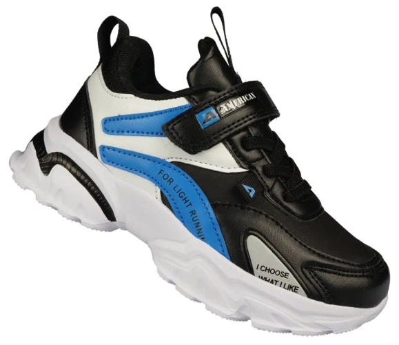 American Club BBS-21 black-red and black-blue children's sports shoes, size 27-31