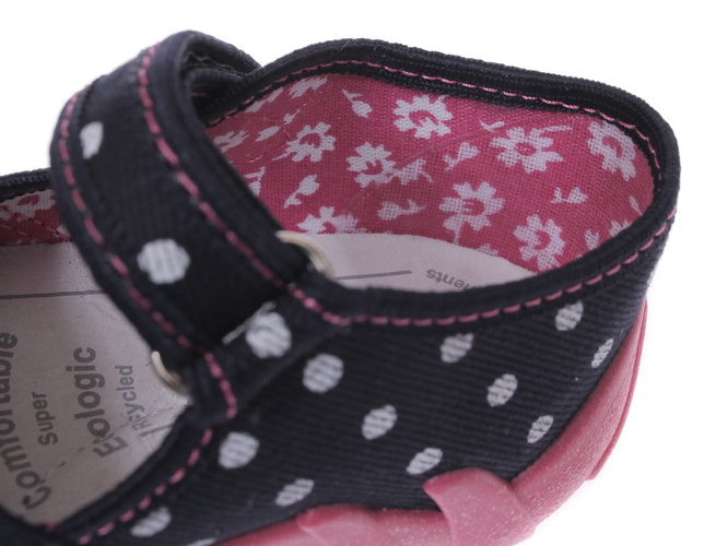 Tenisówki dziecięce na pary Ren But MOTYL KROPKI granatowe rozm.21-27