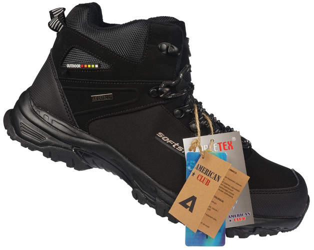 Buty trekkingowe męskie American Club RWT-110 czarne rozm.41-46
