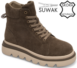 Buty zimowe damskie Skotnicki DB-3-1379KH zielone rozm.36-41