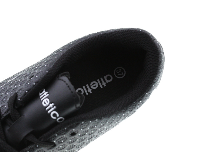 Atletico N1935-16490BLWH oversized men's indoor shoes black size 47-49
